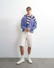 Topman Topman rigid baggy denim shorts in bone-White - 1