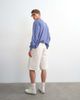 Topman Topman rigid baggy denim shorts in bone-White - 4