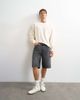 Topman Topman rigid baggy denim shorts in washed black - 1