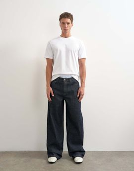 Topman Topman rigid baggy fit jean in raw-Blue