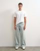 Topman Topman rigid baggy fit jeans with turn-up hem in light wash-Blue - 1