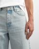 Topman Topman rigid baggy fit jeans with turn-up hem in light wash-Blue - 3
