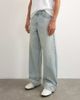 Topman Topman rigid baggy fit jeans with turn-up hem in light wash-Blue - 4
