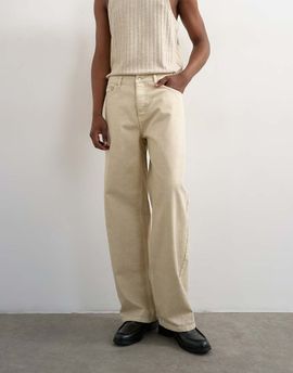 Topman Topman rigid baggy jeans in oat-Neutral