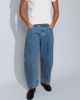 Topman Topman rigid barrel fit jeans in medium wash-Blue - 2