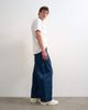 Topman Topman rigid barrel jeans in dark wash-Blue - 3