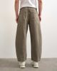 Topman Topman rigid barrel jeans in light brown-Green - 4