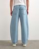 Topman Topman rigid barrel jeans in light wash-Blue - 4