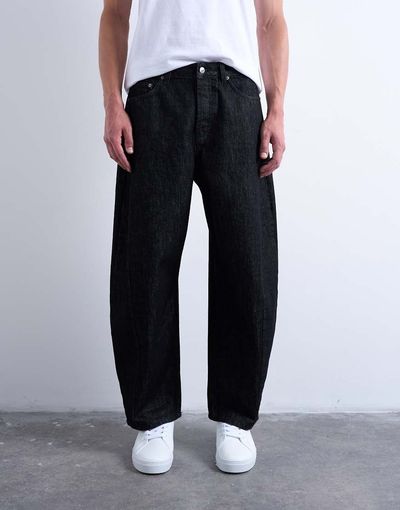 Topman Topman rigid barrel jeans in raw black