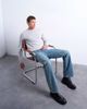 Topman Topman rigid flare jeans in mid wash-Blue - 3