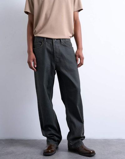 Topman Topman rigid straight leg jeans in brown coated