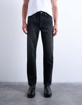 Topman Topman rigid straight leg jeans in washed black