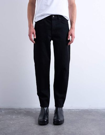 Topman Topman rigid taper jeans in black