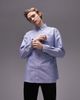 Topman Topman short sleeve relaxed oxford shirt in blue - 4