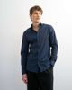 Topman Topman slim fit long sleeve formal stretch shirt in navy - 1
