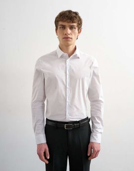 Topman Topman slim fit long sleeve formal stretch shirt in white