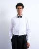 Topman Topman slim fit long sleeve tuxedo shirt with bib in white - 1