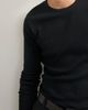 Topman Topman slim fit rib long sleeve t-shirt in black - 3