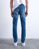 Topman Topman stretch skinny jeans in mid wash-Blue - 4