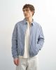 Topman Topman textured harrington jacket in blue stripes - 1