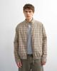Topman Topman textured plaid harrington jacket in brown - 1