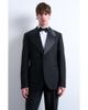 Topman Topman Wide Lapel Black Stretch Tuxedo Jacket  - 1