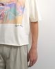 Topman Topman x Akilah boxy fit crop abstract scenic graphic T-shirt with embroidery in ecru-White - 4