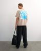 Topman Topman x Jing relaxed front and back mosaic graphic T-shirt with embroidery in stone-Neutral - 2
