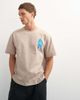 Topman Topman x Jing relaxed front and back mosaic graphic T-shirt with embroidery in stone-Neutral - 3