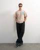 Topman Topman x Jing relaxed front and back mosaic graphic T-shirt with embroidery in stone-Neutral - 4