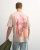 Topman Topman x Paul Majek relaxed fit abstract painting back graphic T-shirt with embroidery in stone-Neutral - 1