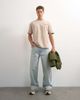 Topman Topman x Paul Majek relaxed fit abstract painting back graphic T-shirt with embroidery in stone-Neutral - 2