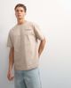 Topman Topman x Paul Majek relaxed fit abstract painting back graphic T-shirt with embroidery in stone-Neutral - 3