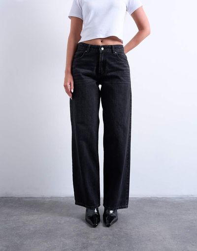 Topshop Hourglass Topshop Hourglass Cinch relaxed jeans in washed black