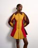 Topshop Tolu Coker x Topshop knit ovoid sleeve structured dress in multi - 2