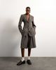 Topshop Tolu Coker x Topshop tailored longline shorts in taupe-Brown - 1