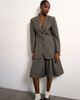 Topshop Tolu Coker x Topshop tailored longline shorts in taupe-Brown - 3
