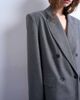 Topshop Topshop 80s double breasted oversized blazer in gray - 4