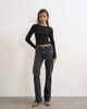 Topshop Topshop 90's bootcut low rise jeans in washed black-Blue - 1