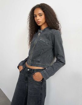 Topshop Topshop 90s fitted jacked in washed black