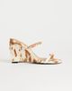 Topshop Topshop Abi strappy wedge high heel in cow print hair in real leather-Brown - 1