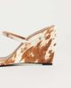 Topshop Topshop Abi strappy wedge high heel in cow print hair in real leather-Brown - 3