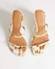 Topshop Topshop Abi strappy wedge high heel in cow print hair in real leather-Brown - 4