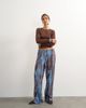 Topshop Topshop abstract plisse wide leg pants in blue - 1