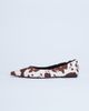 Topshop Topshop Ace point toe flat shoes in cow print hair in real leather-Black - 1