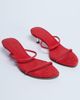 Topshop Topshop Ada suede kitten heel mules in red - 2