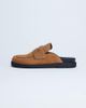 Topshop Topshop Addie real suede mule loafer in tan-Brown - 1