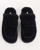 Topshop Topshop Addie real suede mule loafer with shearling in black - 3
