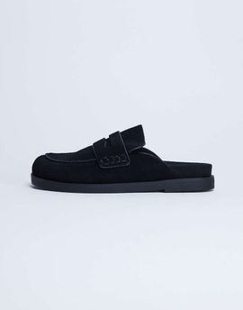 Topshop Topshop Addie real suede mule loafers in black