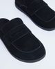Topshop Topshop Addie real suede mule loafers in black - 3